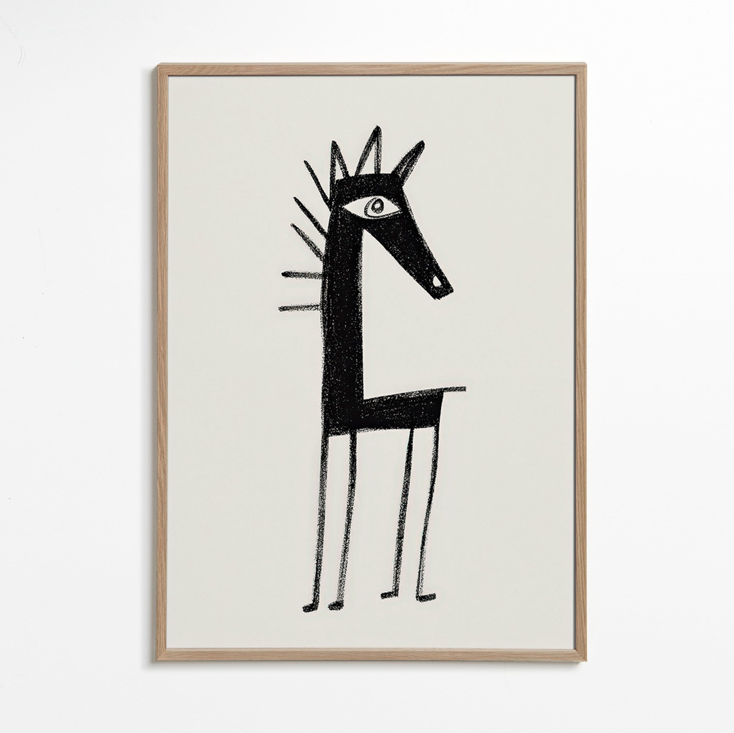 Œuvre créature minimaliste en trait