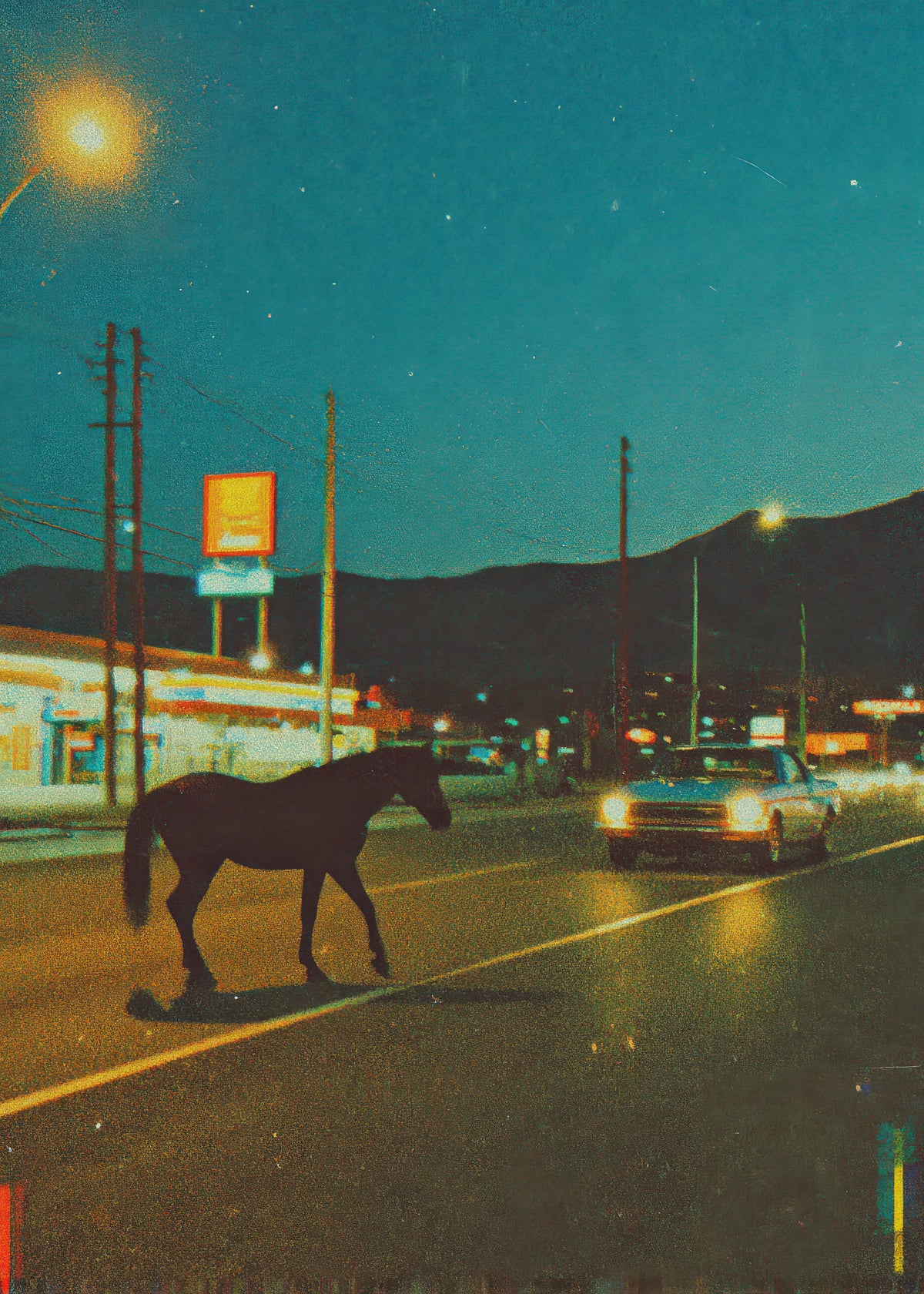Horse Crossing - Unframed art print