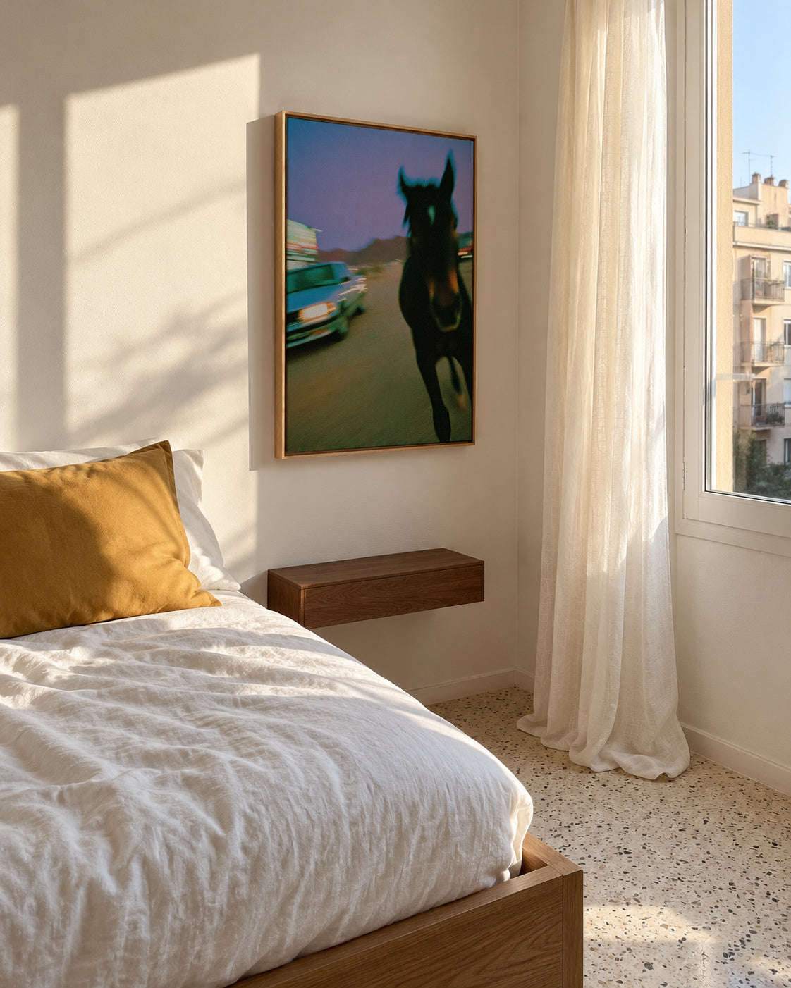 Night Rider - Framed canvas in an interior
