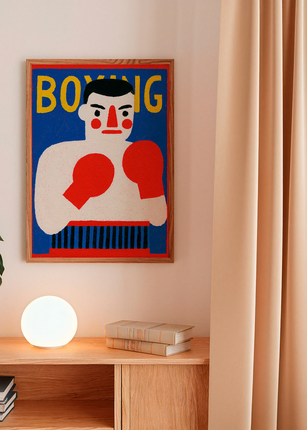 Art sportif: affiche boxeur illustrée