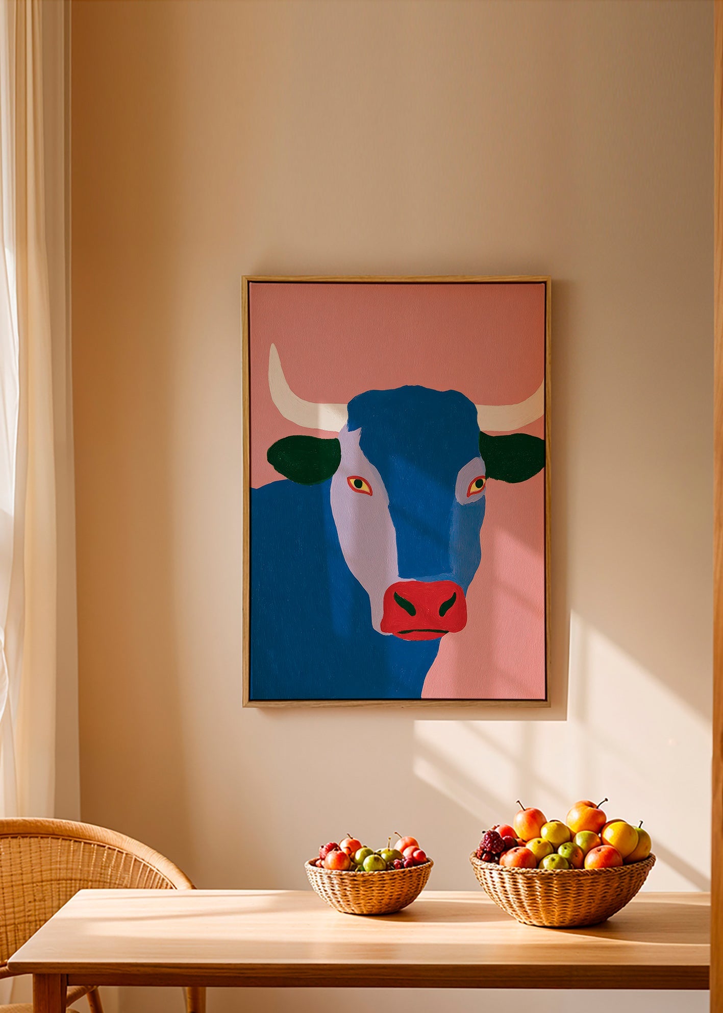 Indigo Stier Gemälde