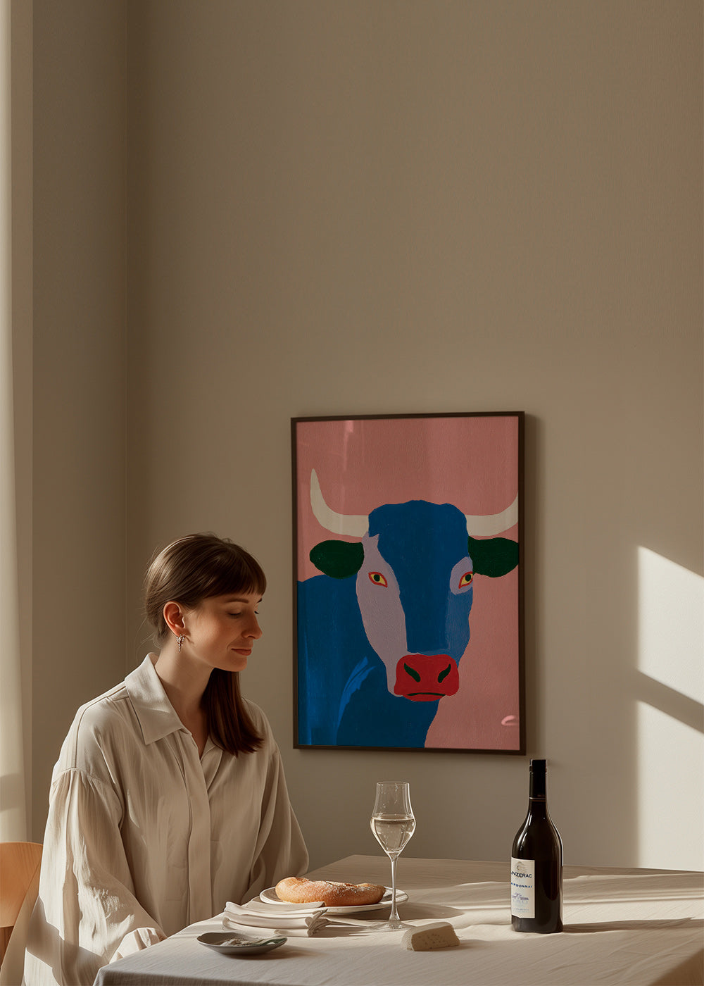 Indigo Stier Gemälde