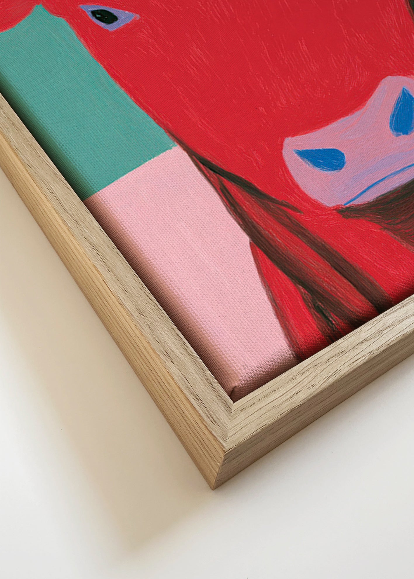 Stierenportret rood: modern schilderij