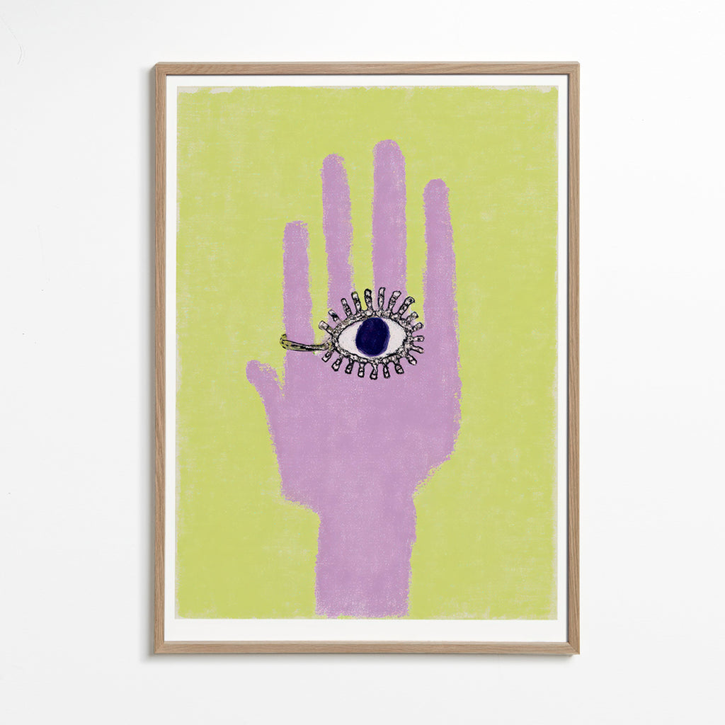 Illustration Hand mit Auge in der Handfläche