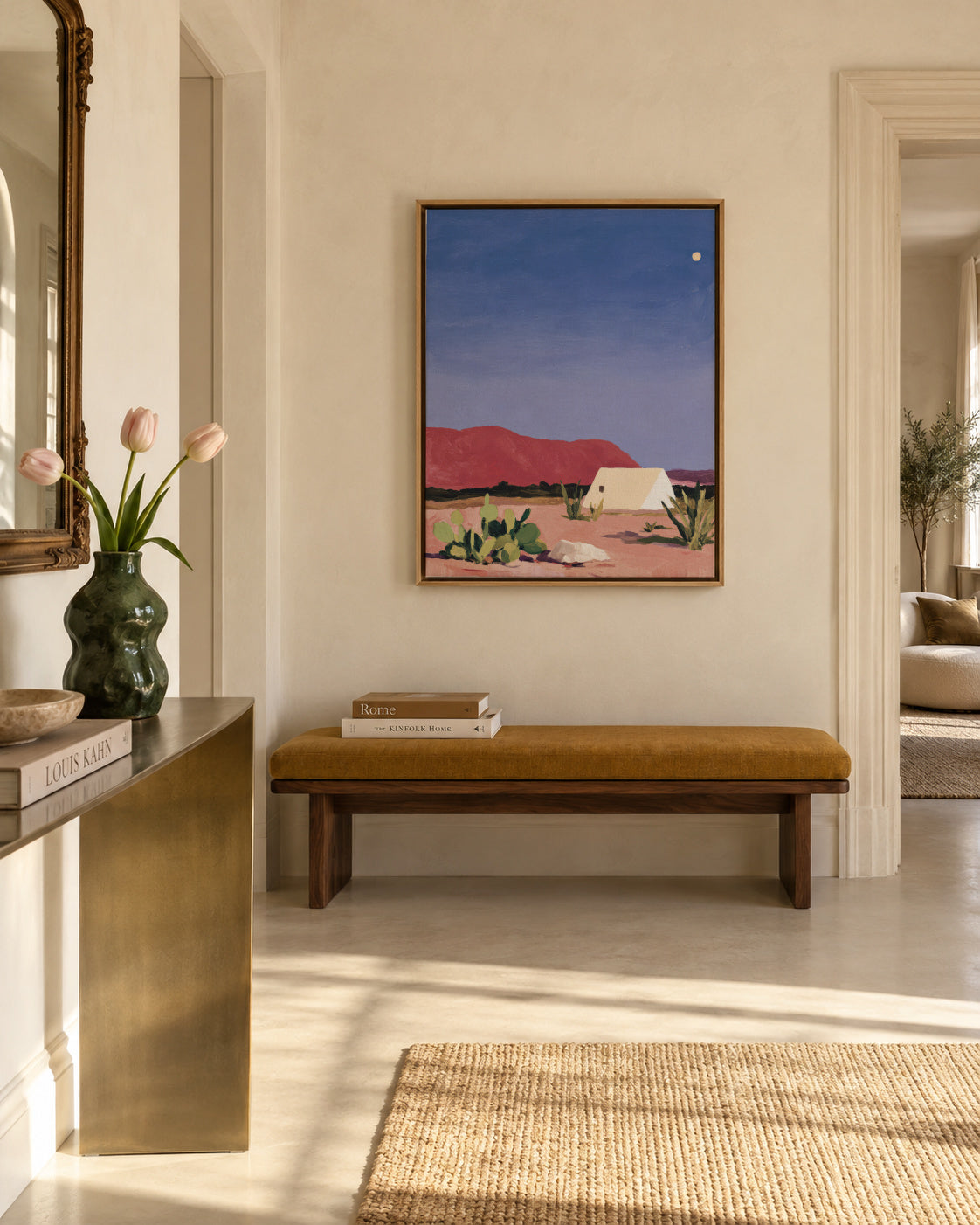 Desert Silence - Framed canvas in an interior