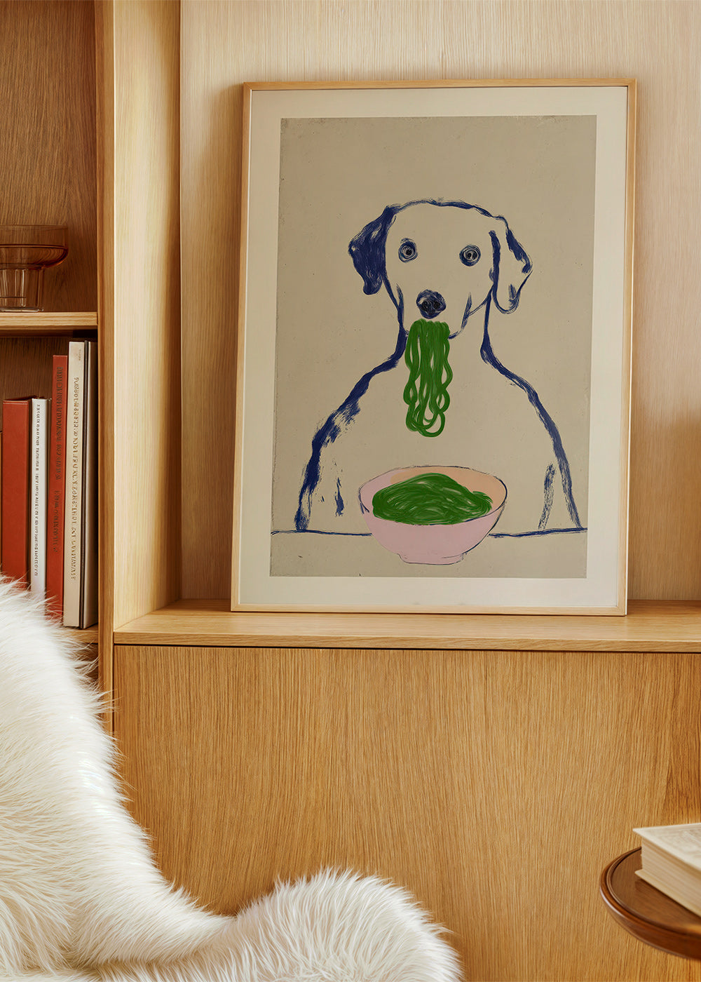 Keuken kunst: hond met noedels