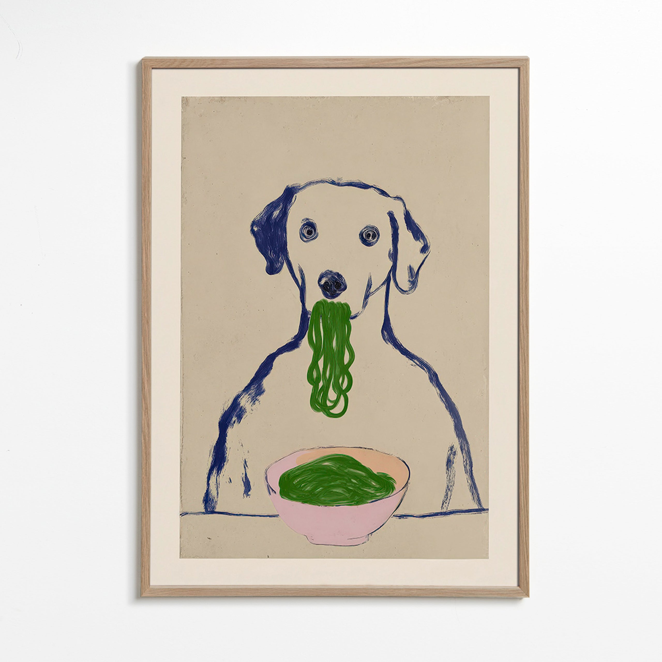 Keuken kunst: hond met noedels