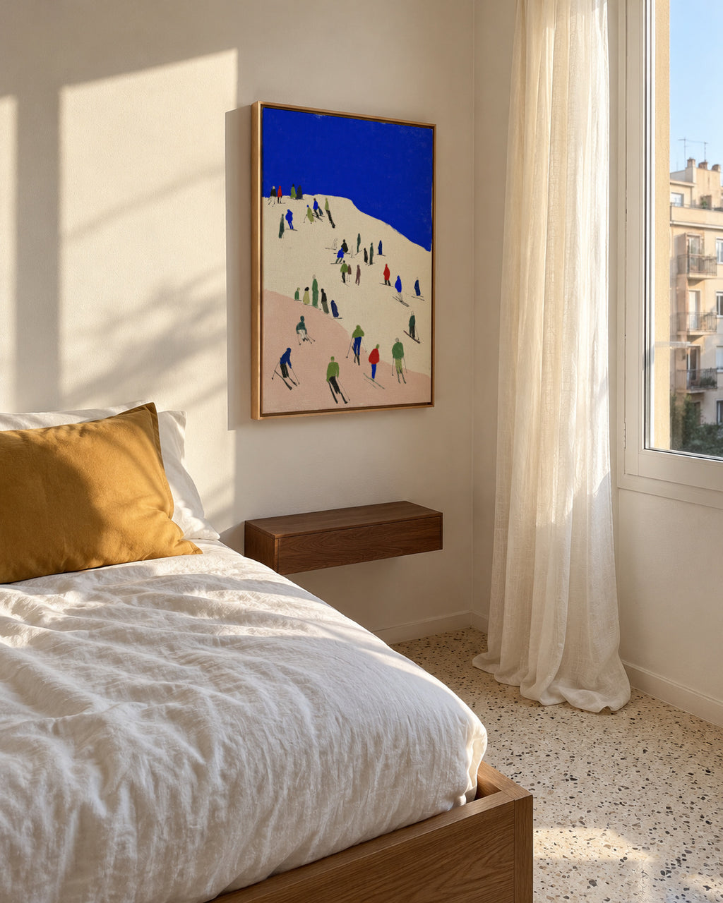 Blue Slopes - Framed canvas in an interior