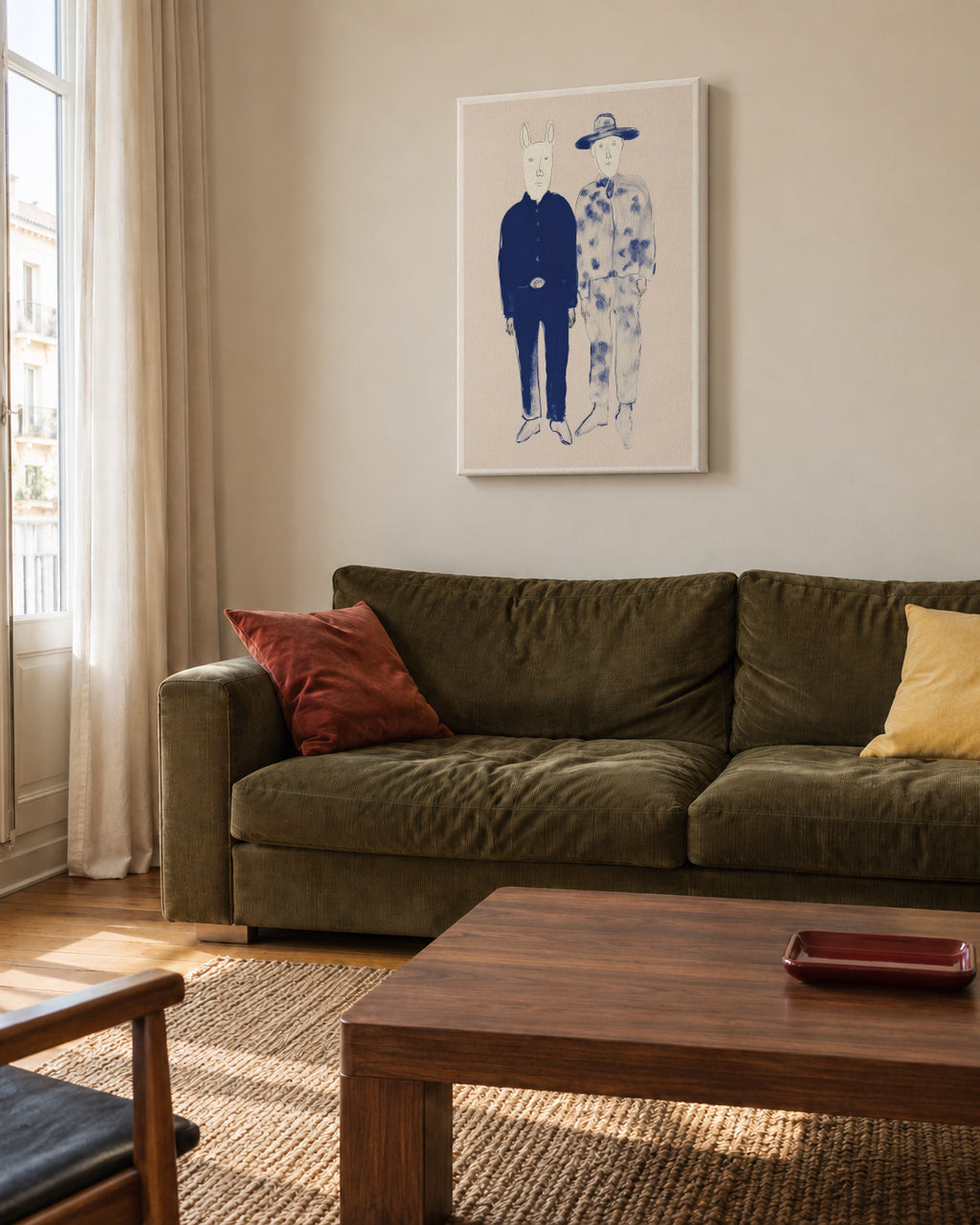 Odd Pair - Unframed canvas in an interior