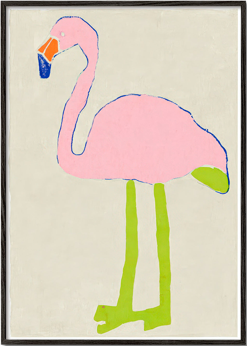 Illustration flamant rose minimaliste