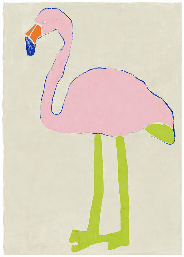Illustration flamant rose minimaliste