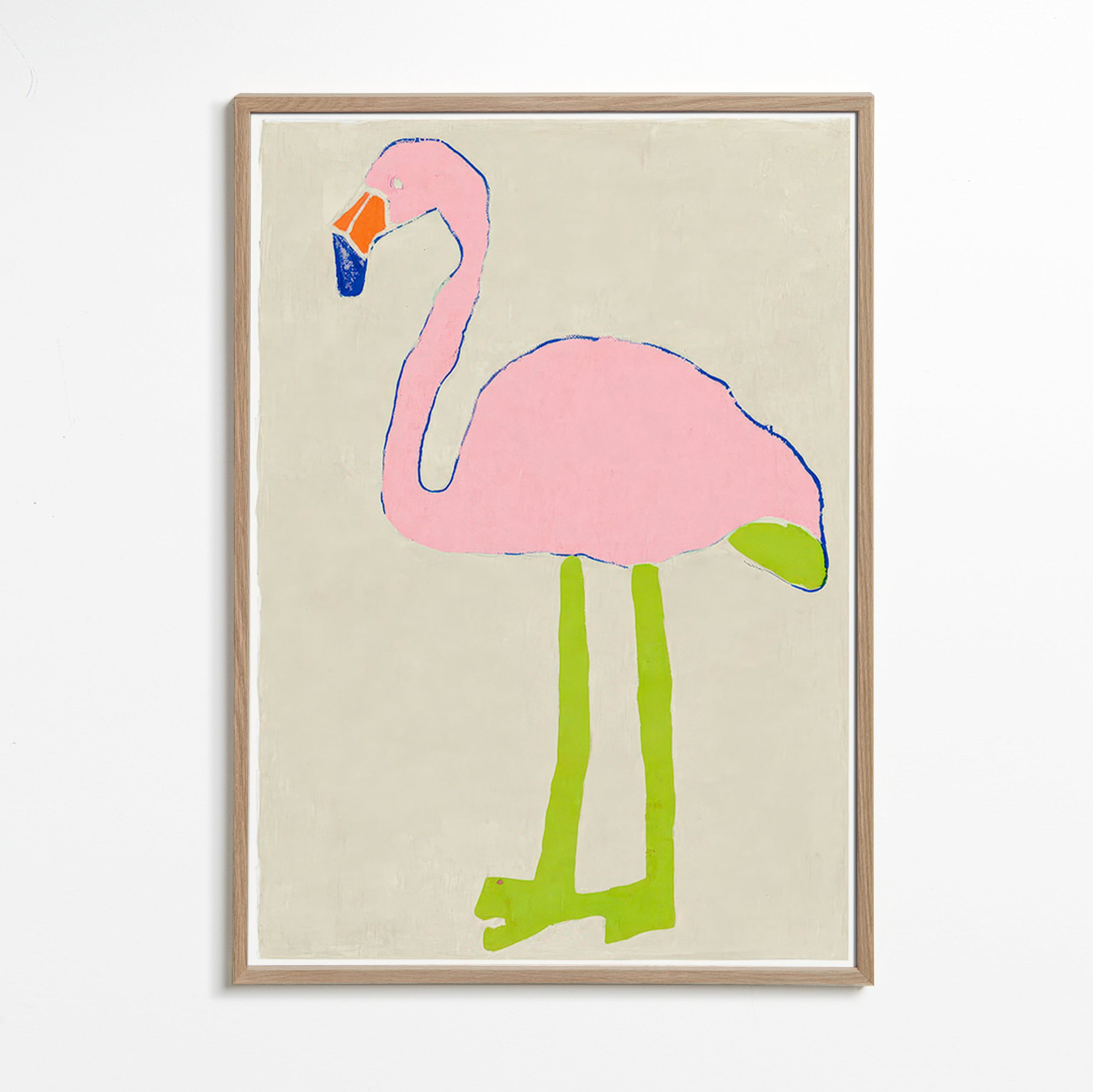 Illustration flamant rose minimaliste