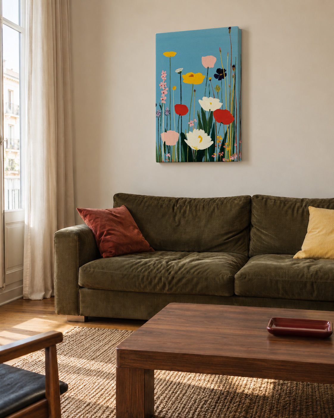 Summer Meadow - Unframed canvas in an interior