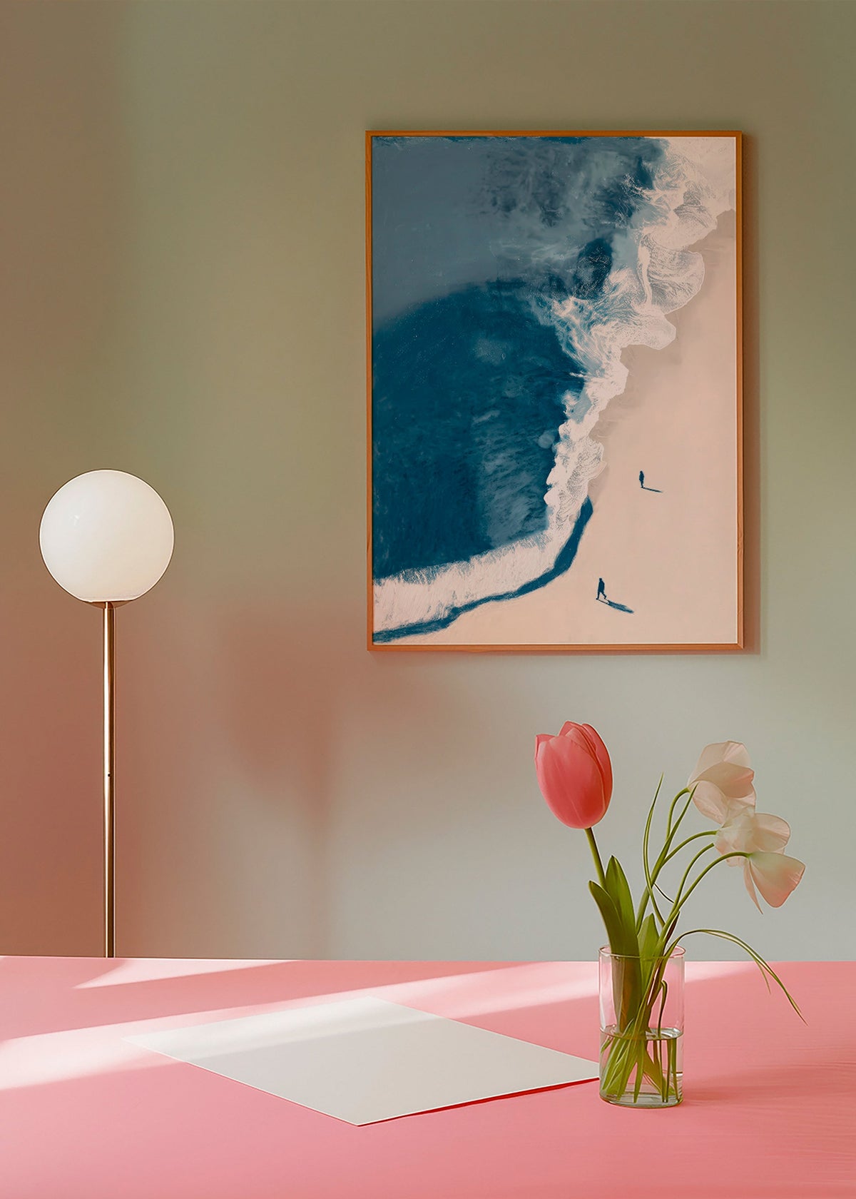 Art de paysage : vagues d'hiver vues du ciel
