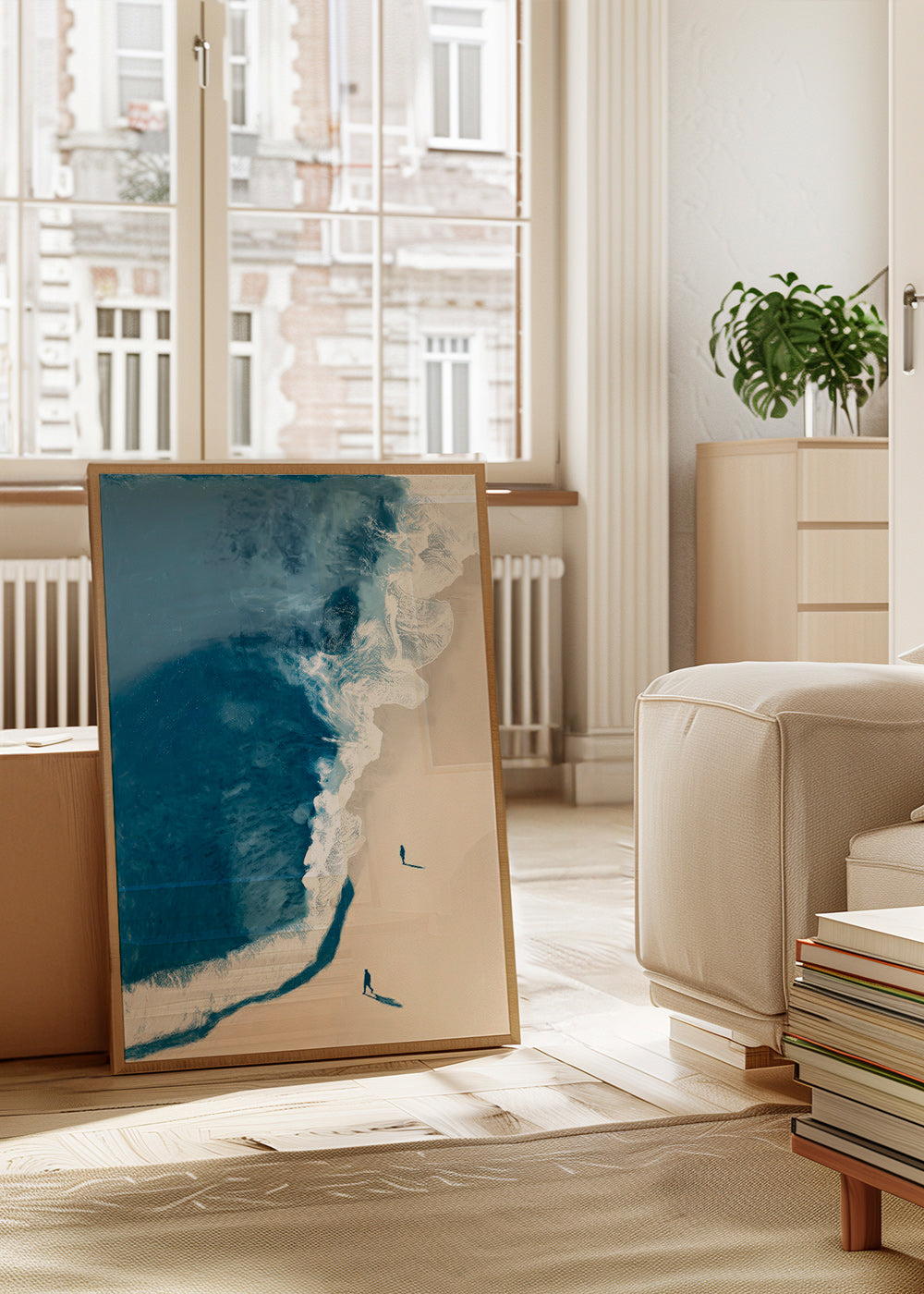 Landschap kunst: wintergolven luchtzicht