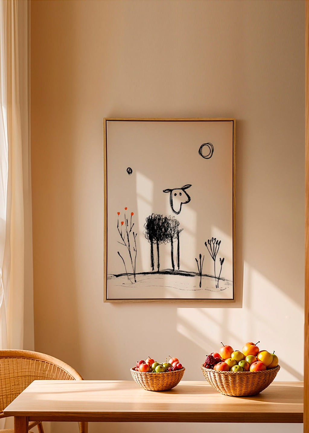 Minimalistisch schaap lijntekening