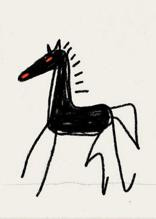 Skizze schwarzes Pferd