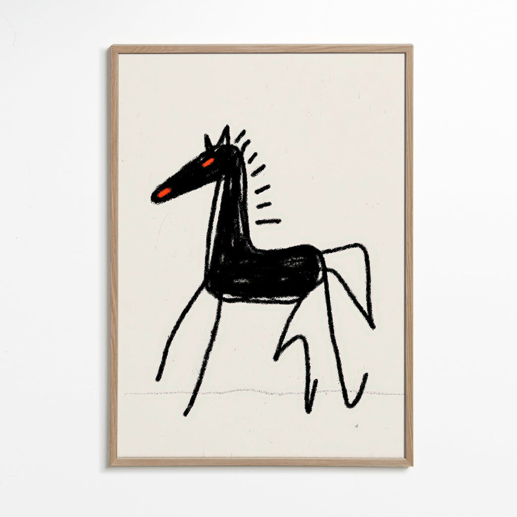 Skizze schwarzes Pferd