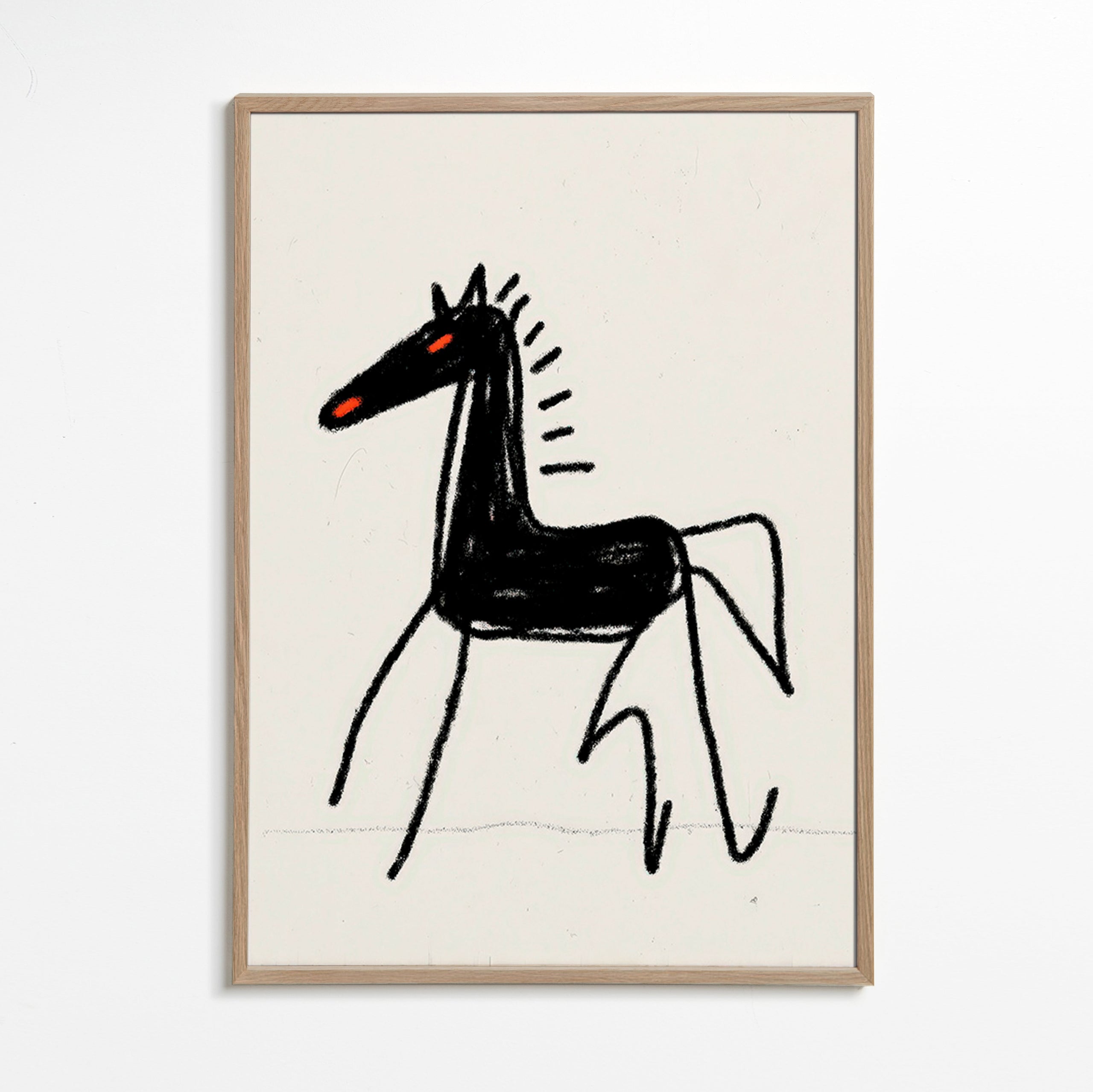 Skizze schwarzes Pferd