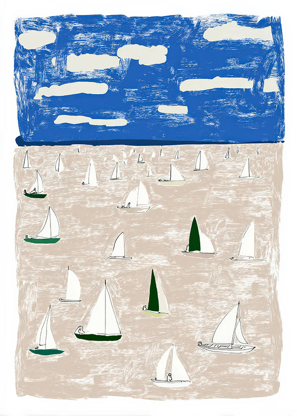Landschaftskunst mit Segelbooten