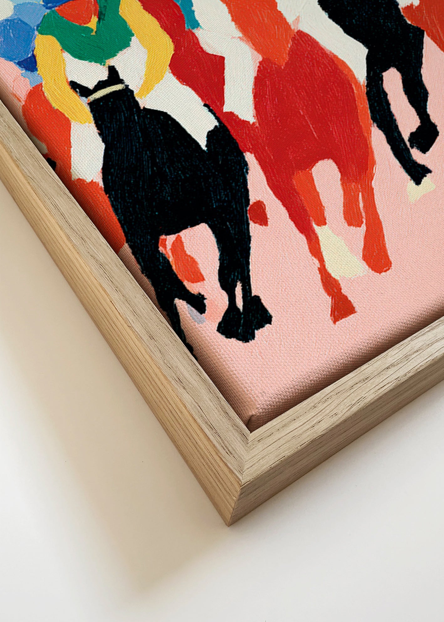 Sportkunst: kleurrijke paardenrace