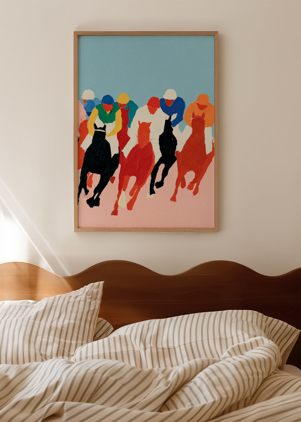 Sportkunst: kleurrijke paardenrace