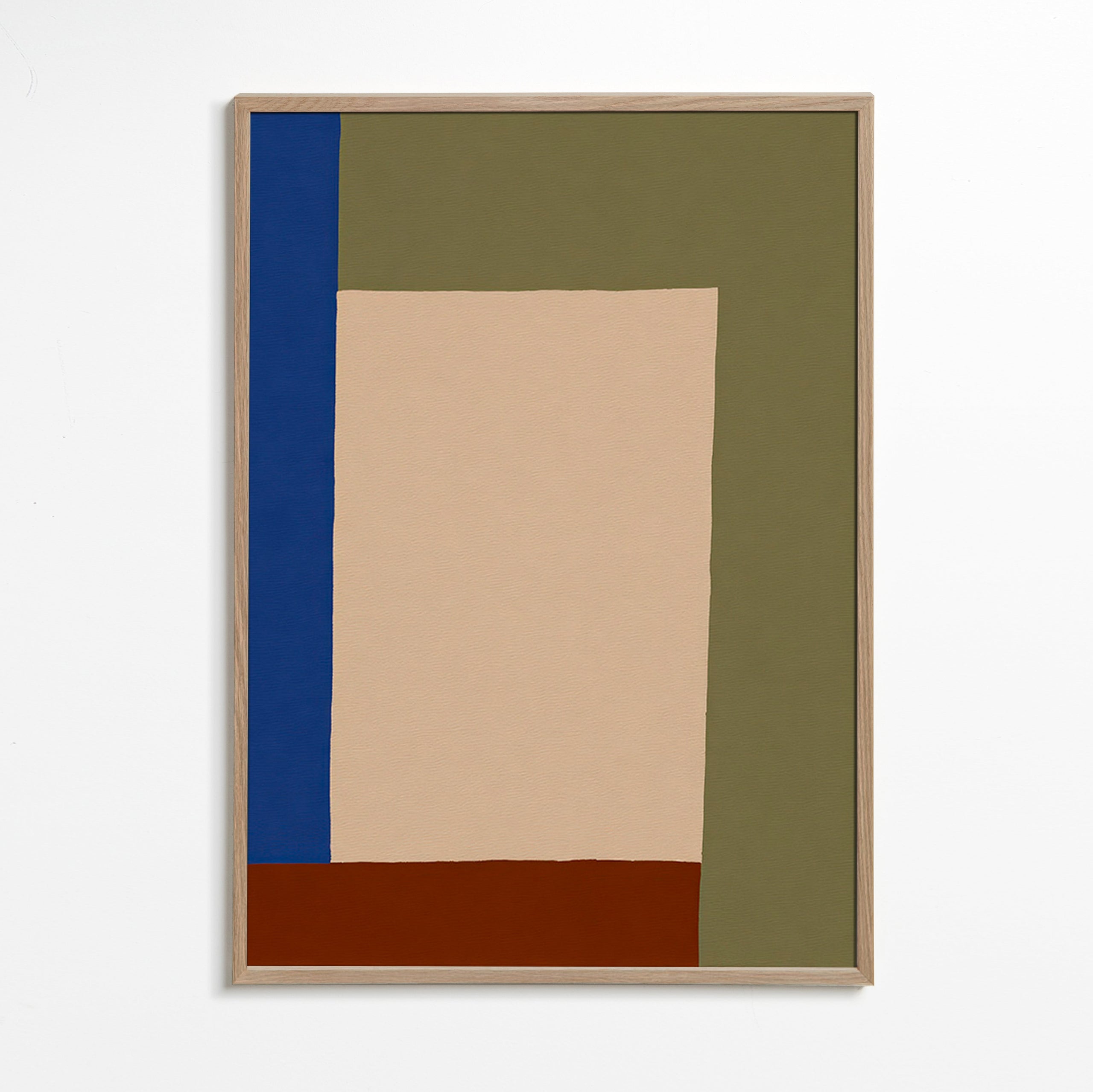 Tableau géométrique au rectangle beige