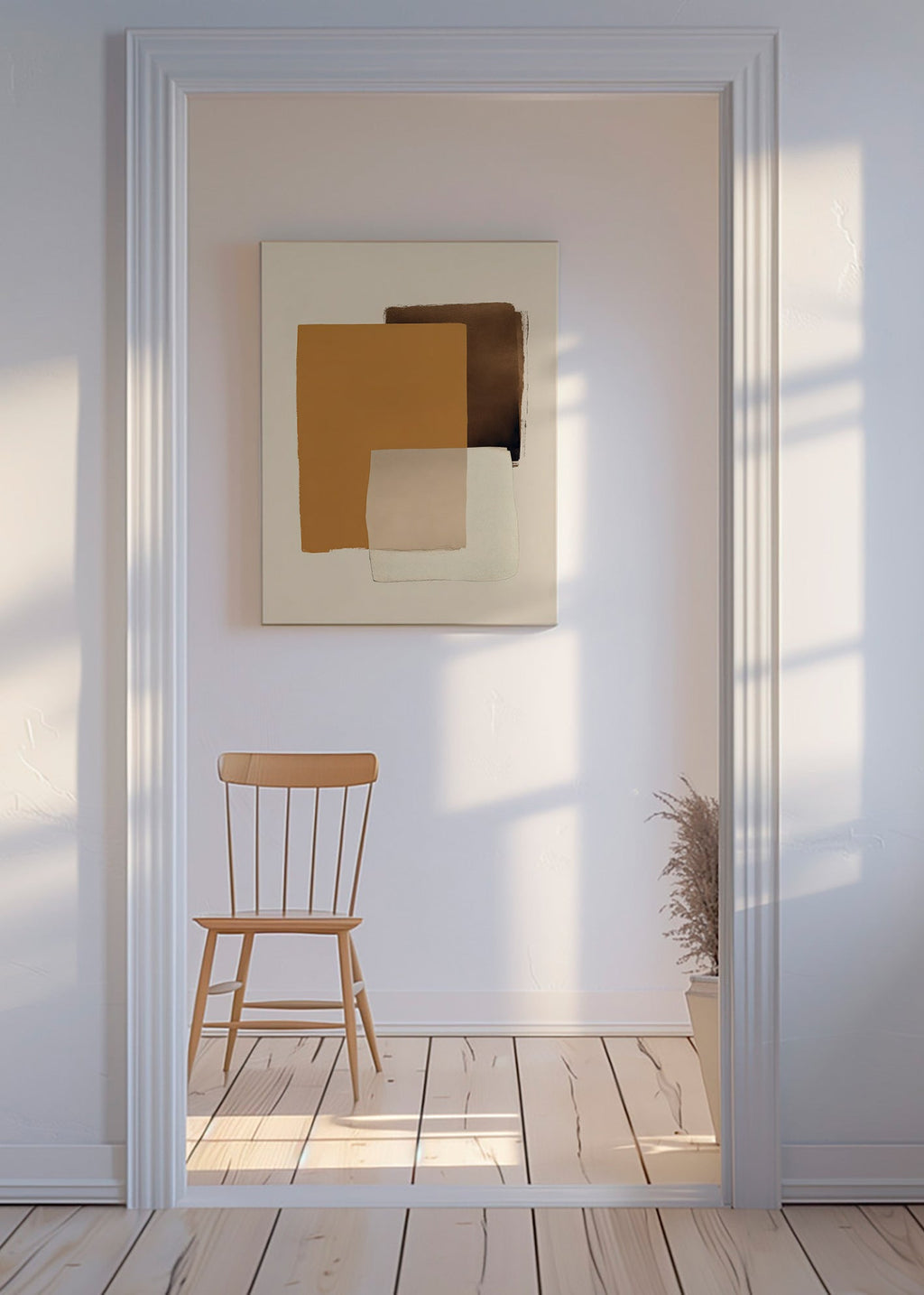 Abstract kunst met oker lagen
