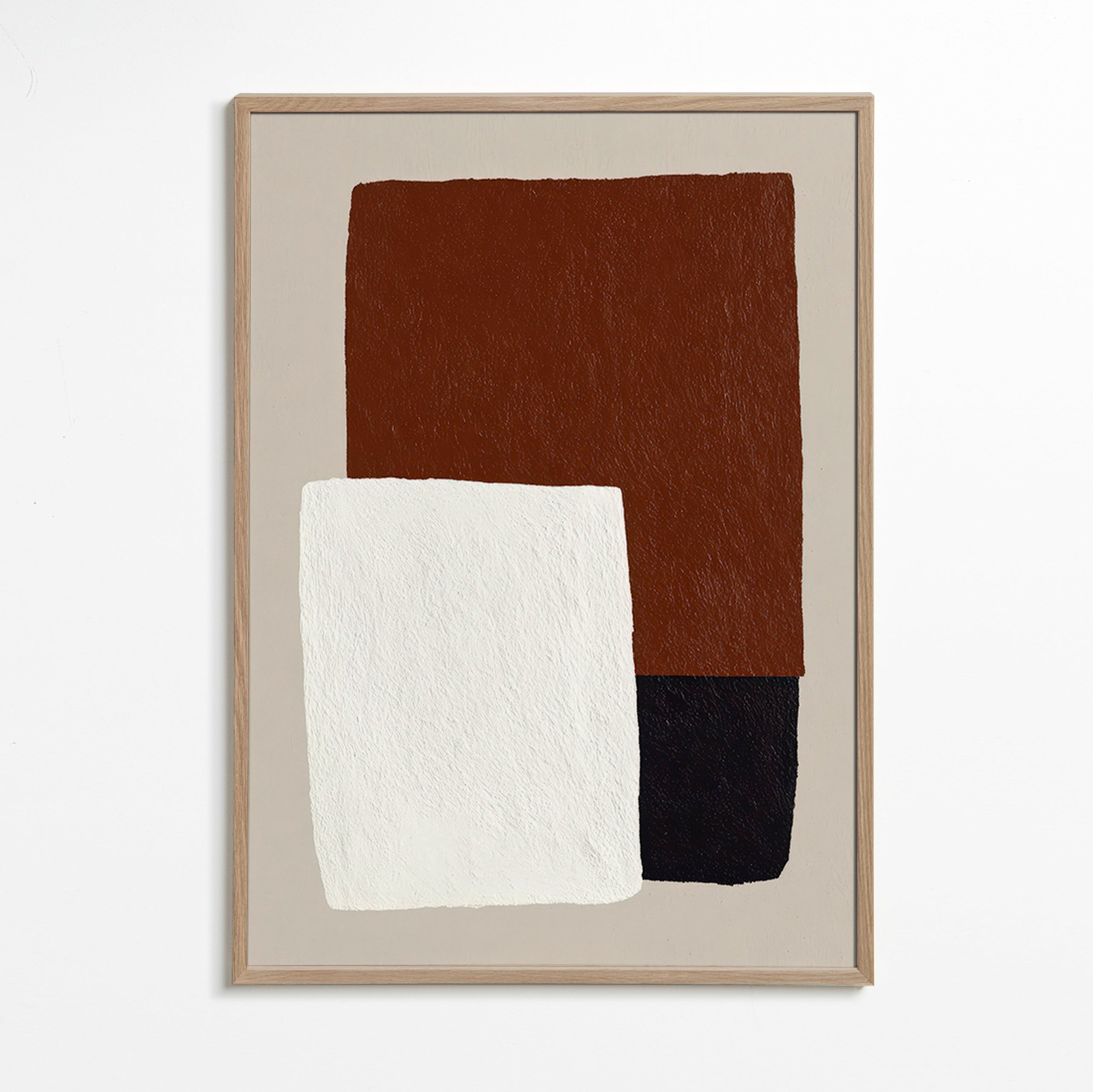 Minimalistisch ontwerp met bruine en witte blokken