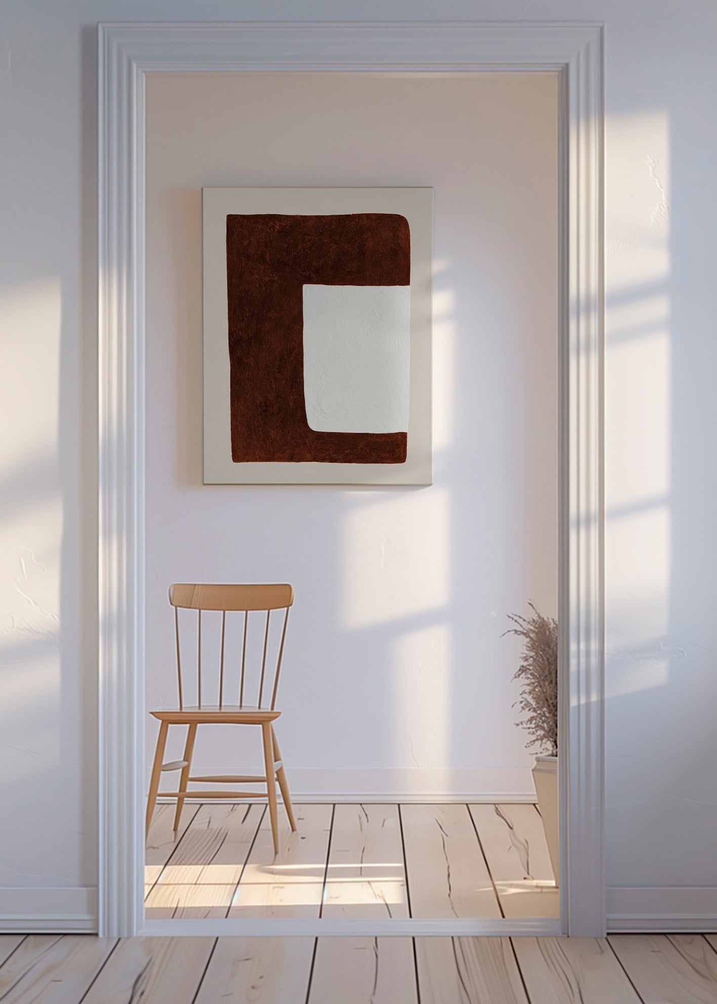 Abstract kunstwerk: Chocoladevorm minimal