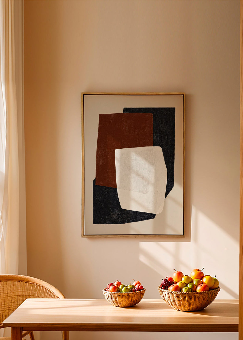 Geometrisches Bild mit geschichteten Erdtönen