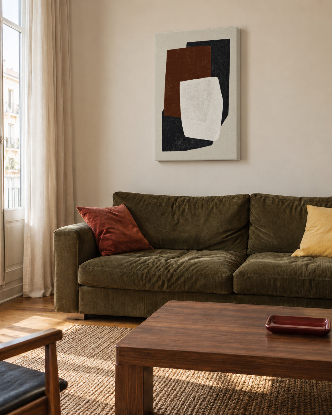 Stone Geometry - Unframed canvas in an interior