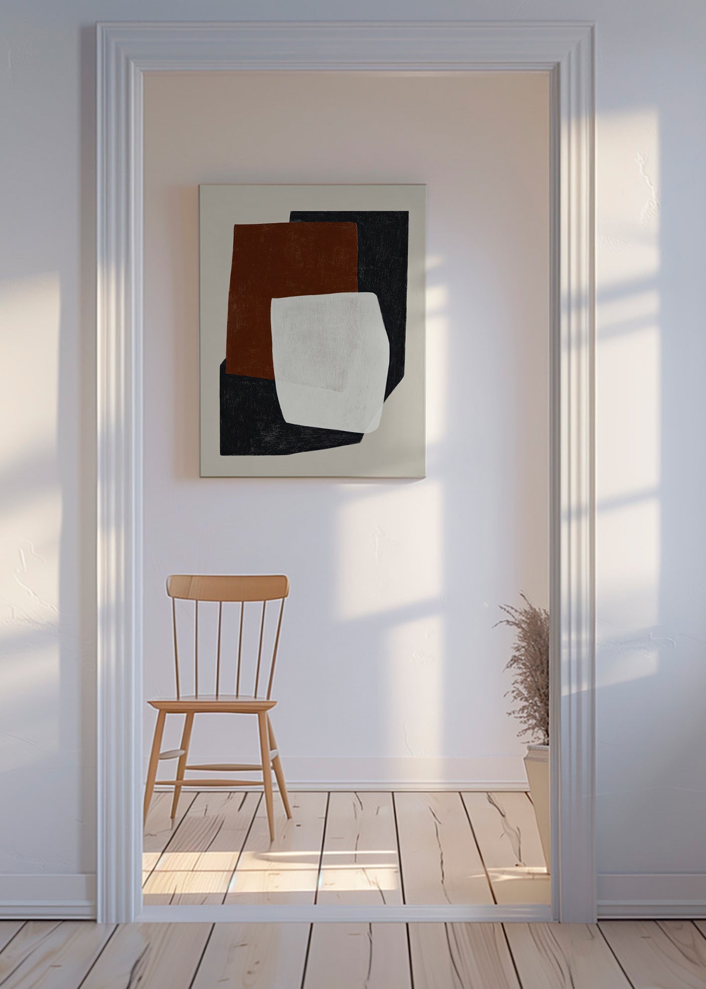 Geometrisches Bild mit geschichteten Erdtönen