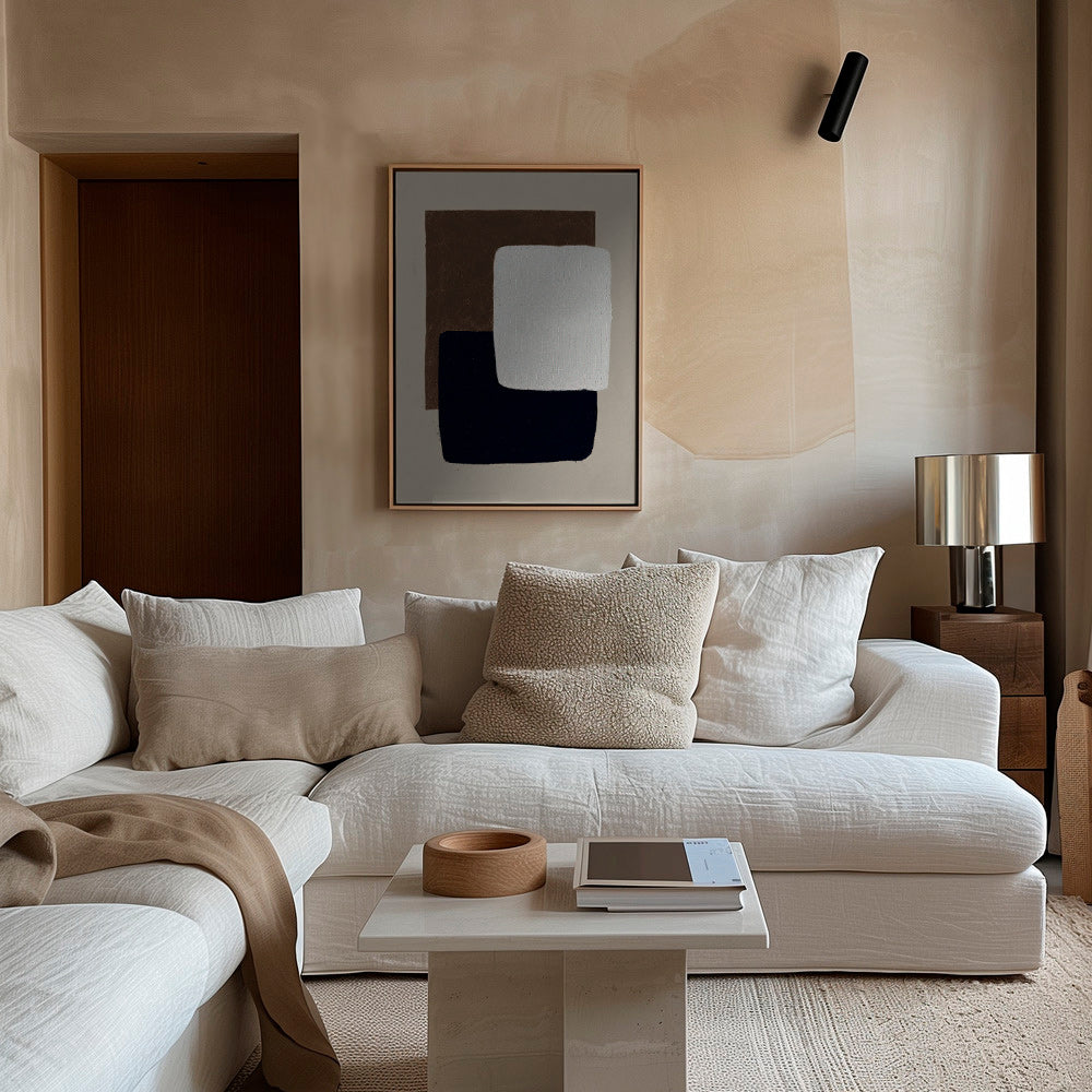 Œuvre abstraite rectangles superposés