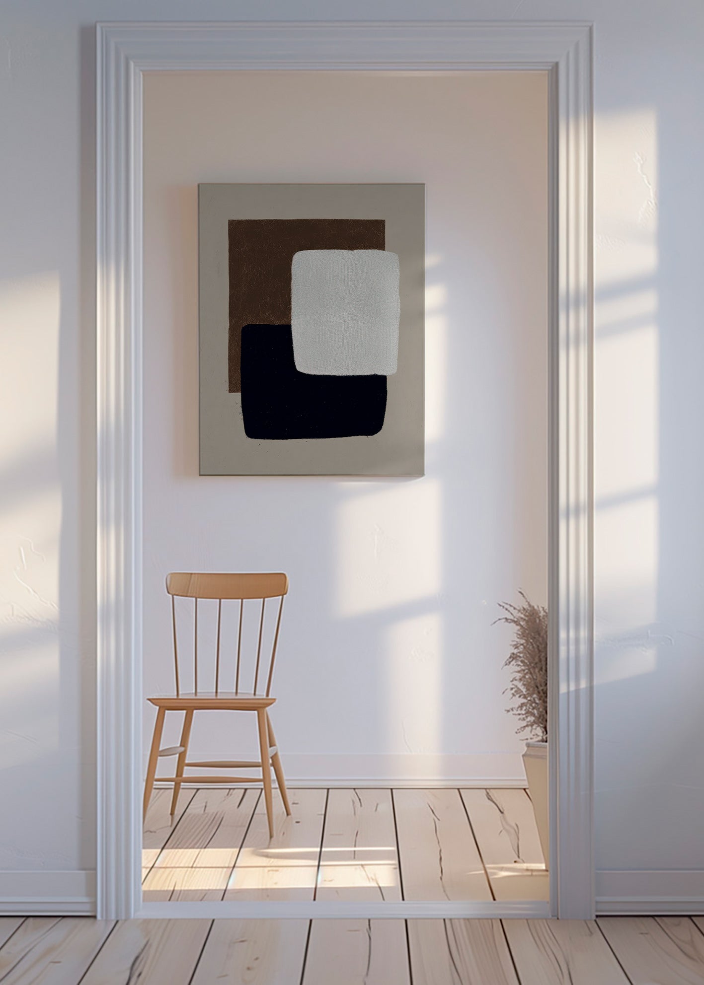 Œuvre abstraite rectangles superposés