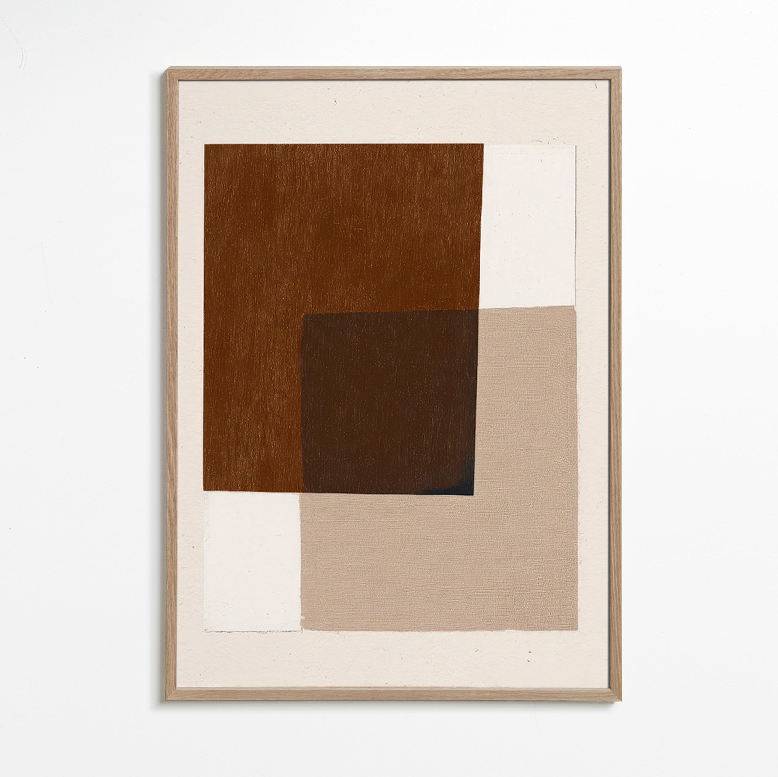 Minimalistisch design met aardse overlappende blokken
