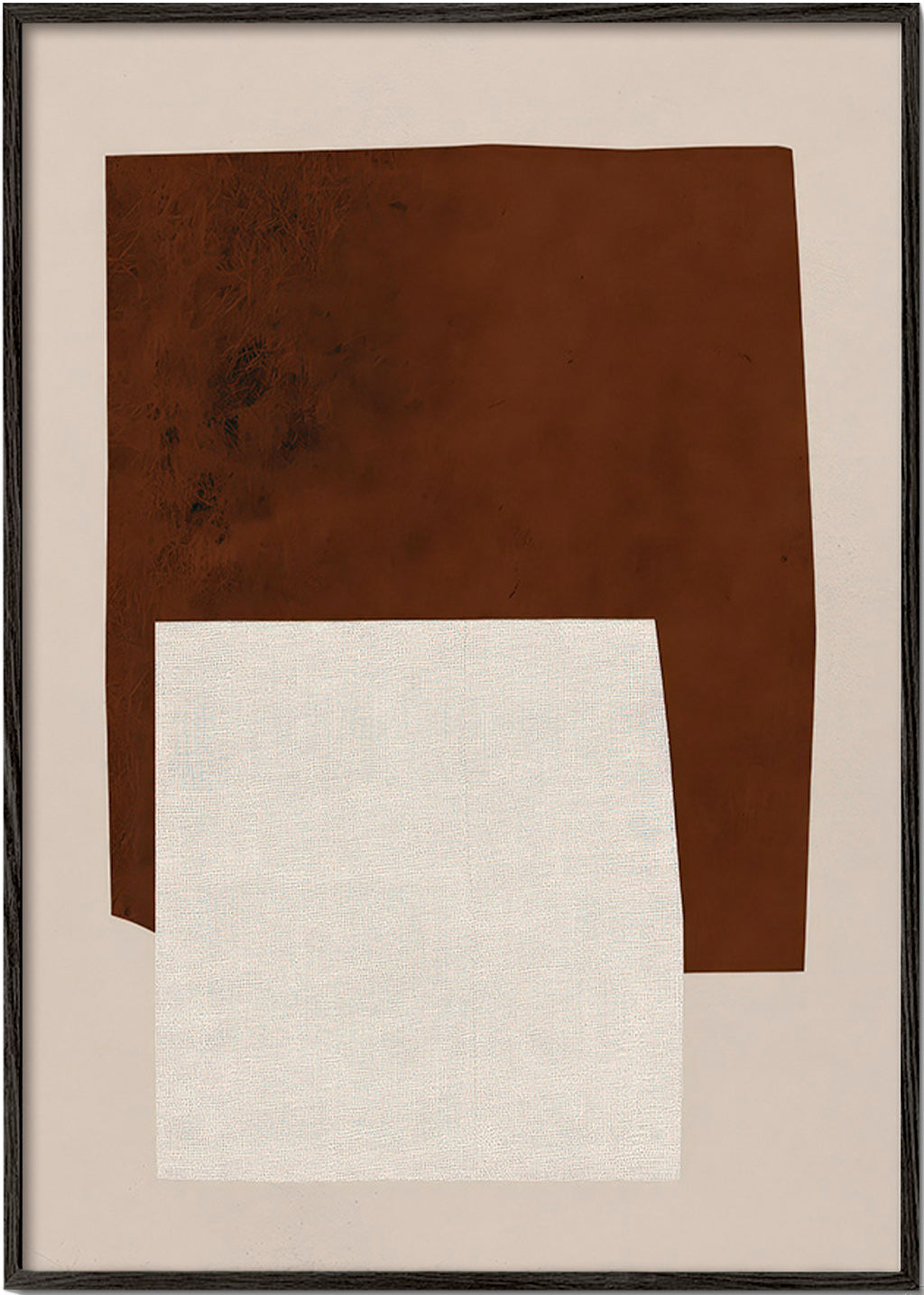 Minimalistisch ontwerp met bruine en crèmekleurige vormen