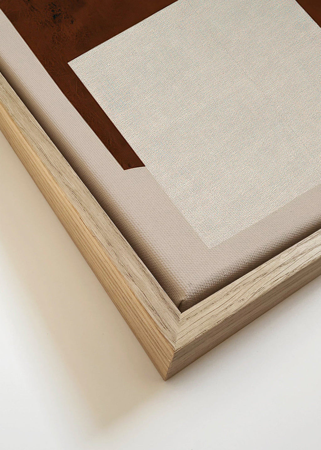 Minimalistisch ontwerp met bruine en crèmekleurige vormen