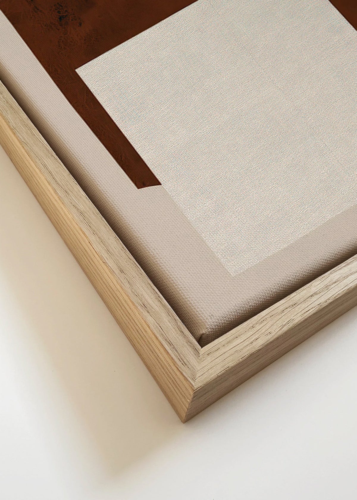 Minimalistisch ontwerp met bruine en crèmekleurige vormen