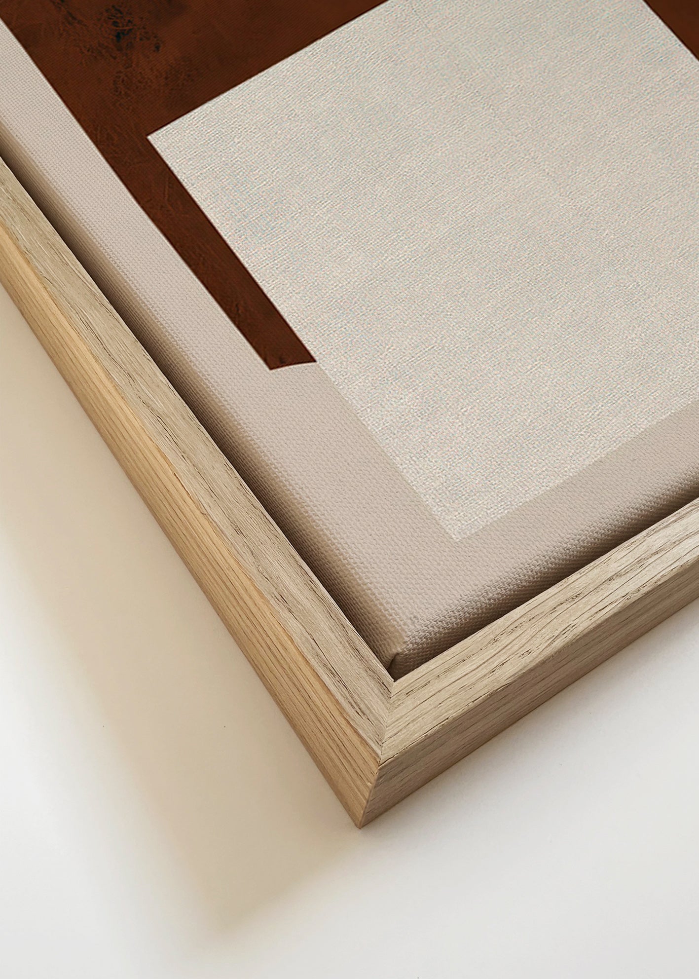Minimalistisch ontwerp met bruine en crèmekleurige vormen