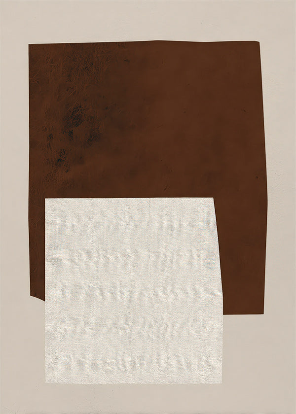 Minimalistisch ontwerp met bruine en crèmekleurige vormen