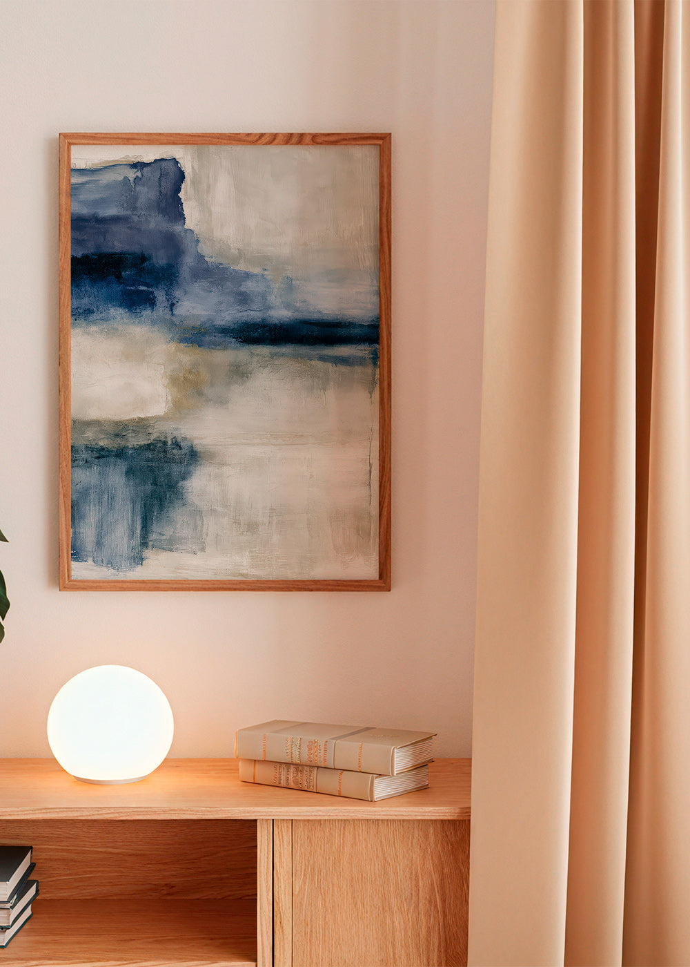 Abstracte poster: meer in nevel