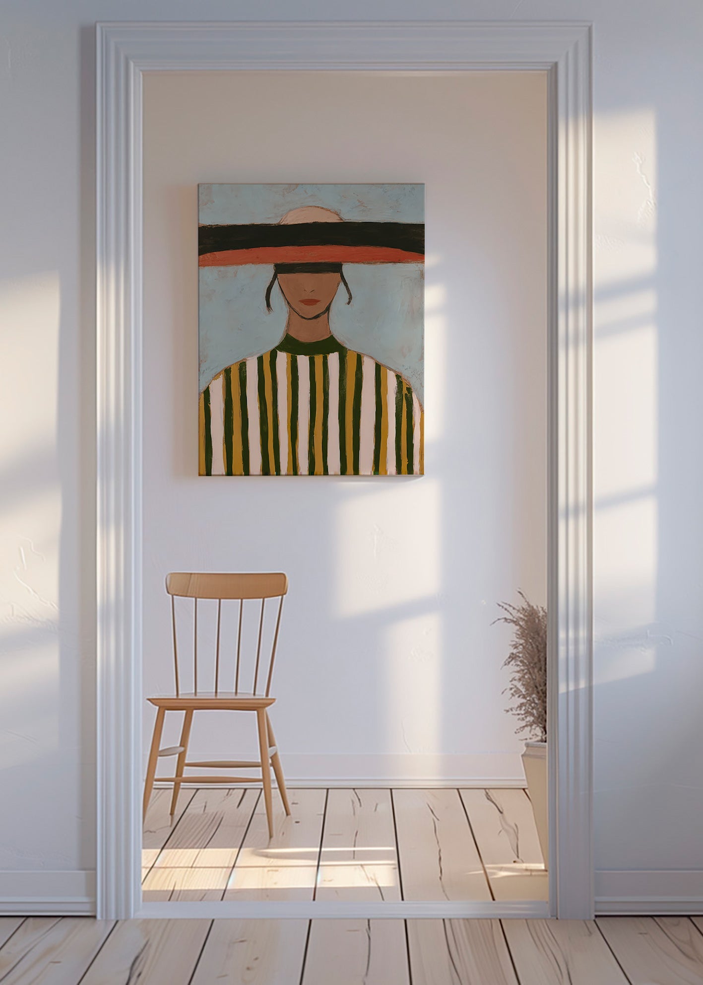 Illustration einer Figur mit breiter Krempe