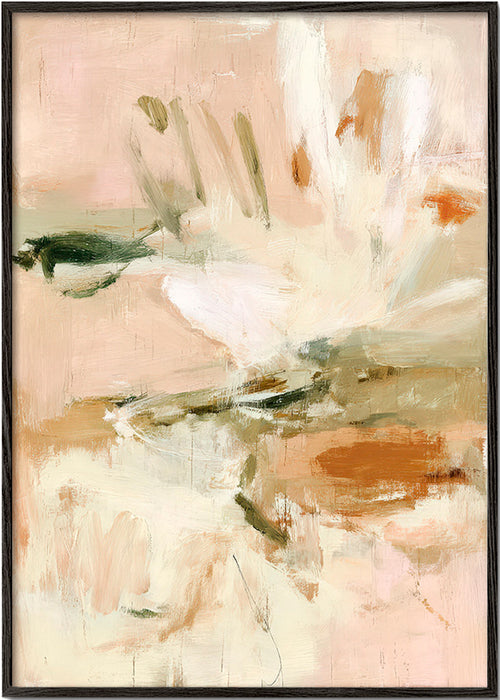 Botanische print: abstract in roze en beige