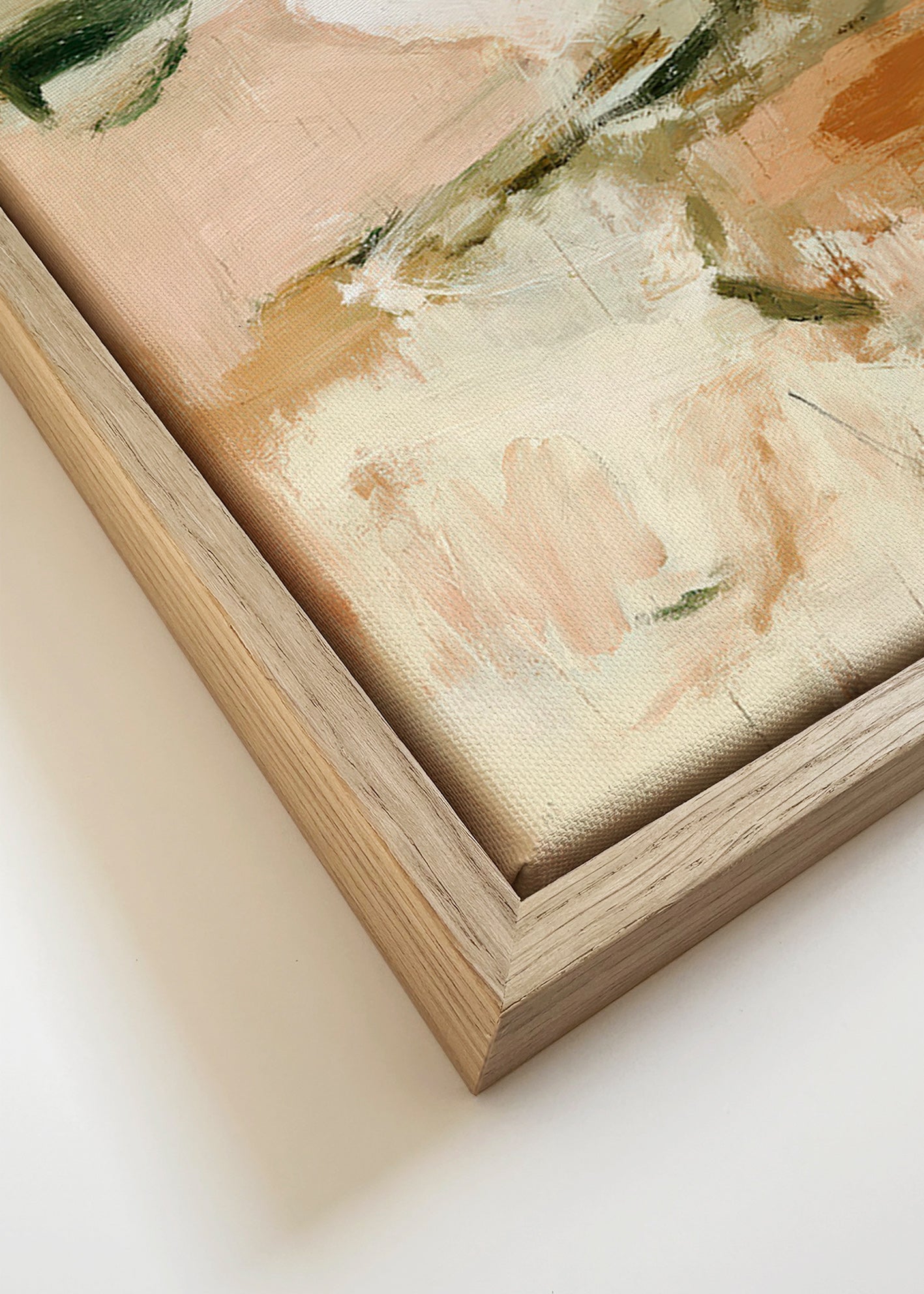 Botanische print: abstract in roze en beige