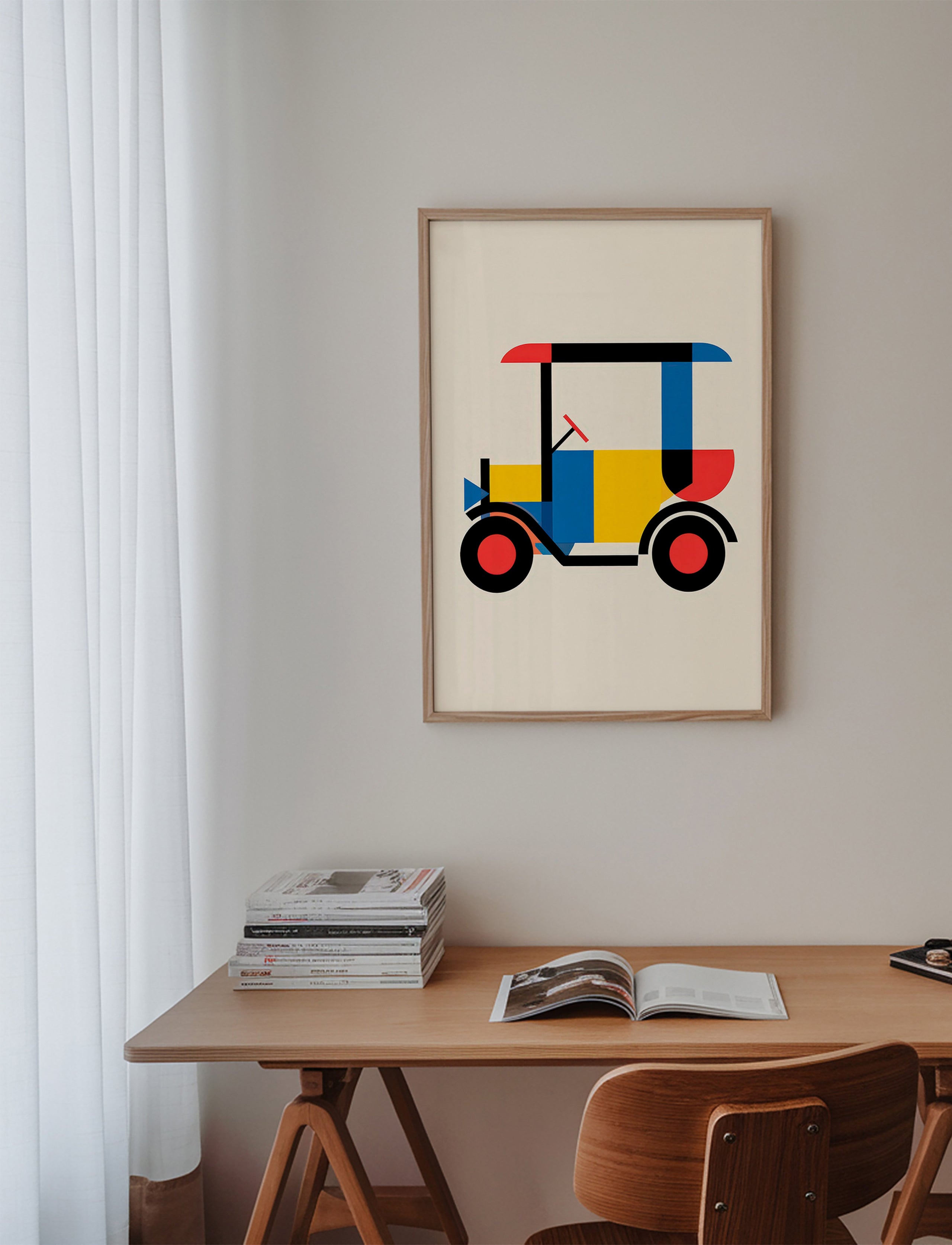 Geometrisch poster Bauhaus voertuig