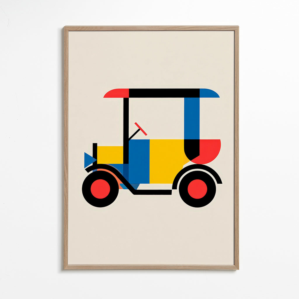Geometrisch poster Bauhaus voertuig