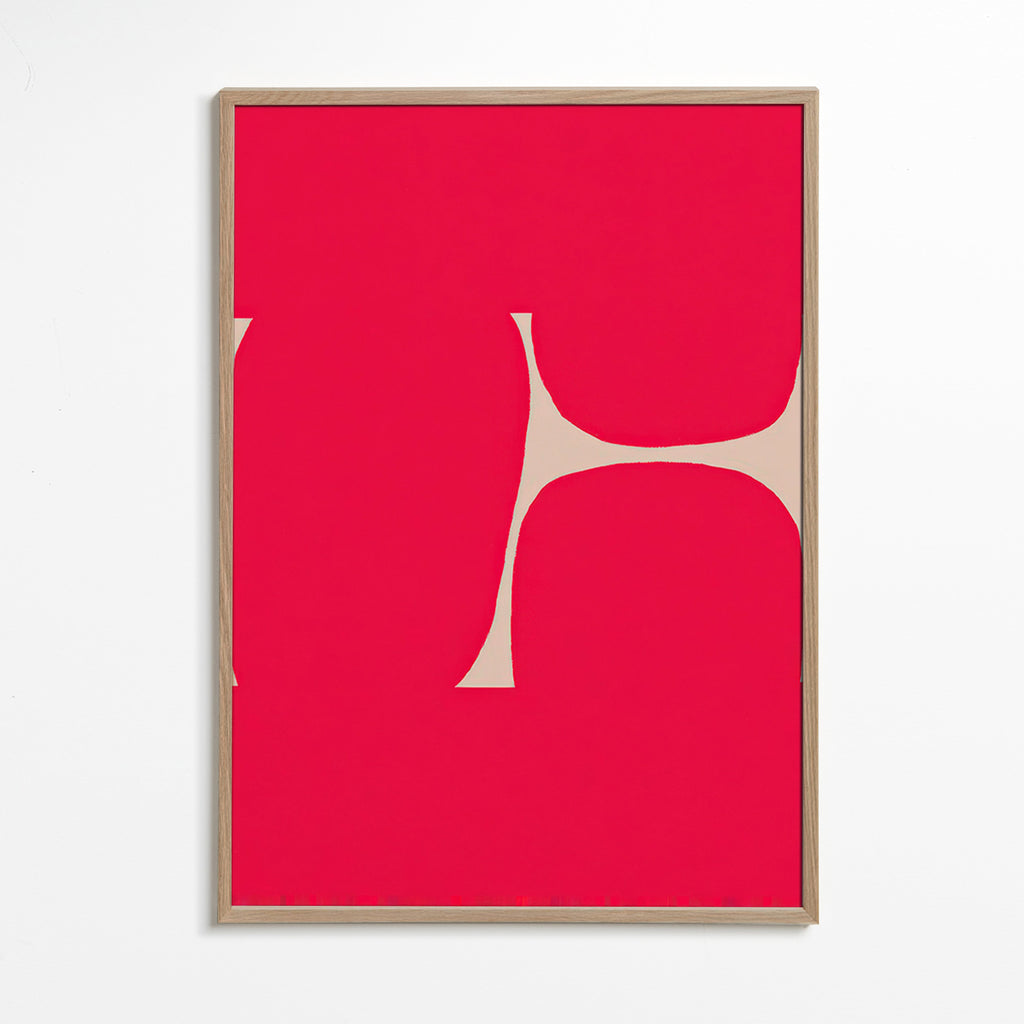 Œuvre abstraite Courbe cramoisie