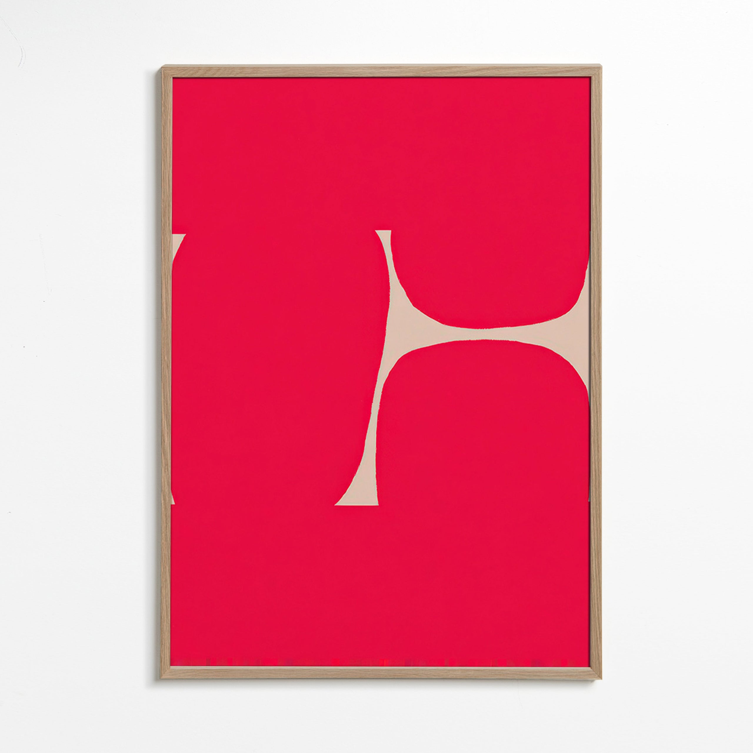 Œuvre abstraite Courbe cramoisie
