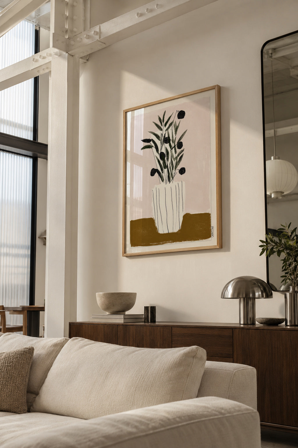 Olive Branches - Framed poster in an interior